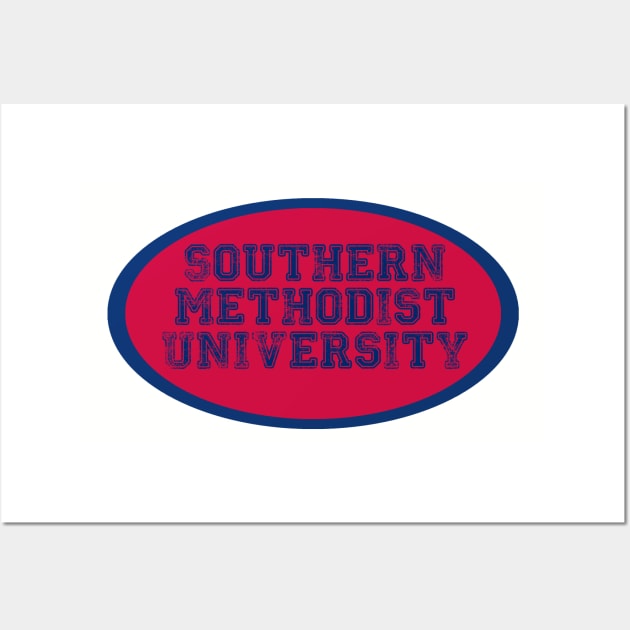 Southern Methodist University Oval Wall Art by one-broke-kid